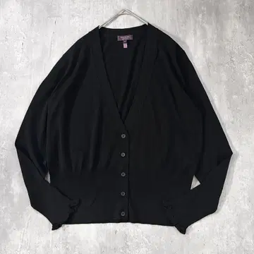 C437 고품질 에스카다 울 캐시미어 실크 혼방 가디건 블랙 42