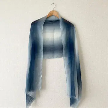 쿠라시키 코지마 데님 스트릿 구매 네이비 나염 컬러 그라데이션 스톨 숄