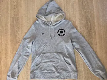 adidas 그레이 축구공 자수 후드티
