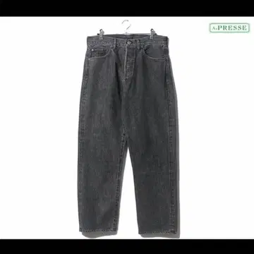 A.PRESSE 워시드 데님 팬츠 블랙 데님 30