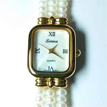 Soneva 펄 브레이슬릿 시계 쉘 다이얼 쿼츠 여성용