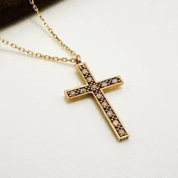 아가트 10K 크로스 목걸이