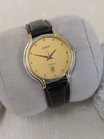 RADO FLORENCE 쿼츠 손목시계 골드/블랙 가죽