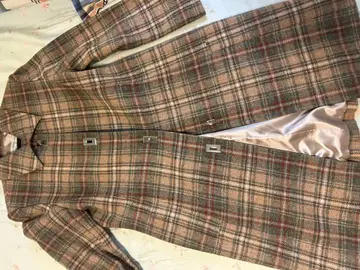 Lui Chantant 체크 무늬 롱 코트 38