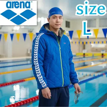 새상품급 아레나 arena 충전솜 블루종 수영대회 스위밍 아우터 L
