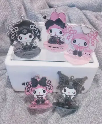 심야의 멜로쿠로 시크릿 아크릴 스탠드 키링 마이멜로디 쿠로미 5개