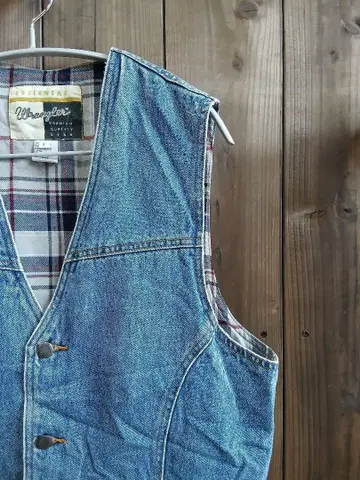 90s 랭글러 빈티지 데님 베스트 OUTERWEAR 가죽