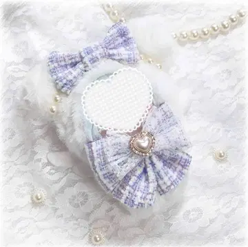 인형 옷 10cm~11cm 보라색 스카이블루 곰돌이 귀 트위드