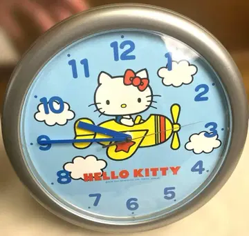 초레어 헬로키티 벽시계 CITIZEN 비행기 레트로