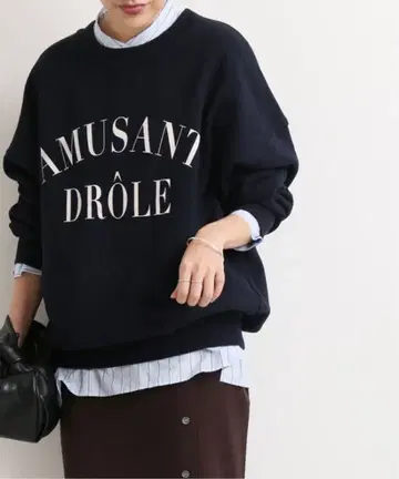 IENA 쭈리 로고 맨투맨 맨투맨 트레이닝복 네이비