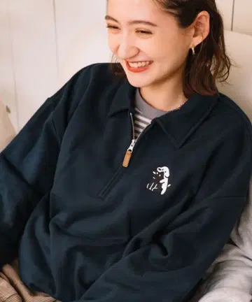 matsui x FREAK'S STORE/하프 지퍼 네이비
