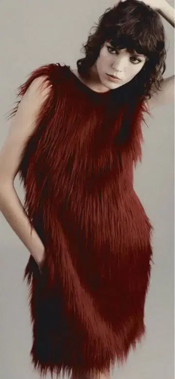 ZARA 퍼 원피스 빨간색