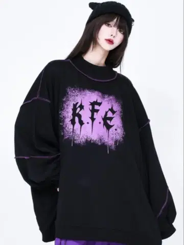 REFLEM 오버 사이즈 맨투맨 블랙