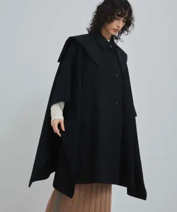 에이프러스 도쿄 울 판초 케이프 코트