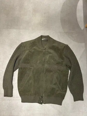 남성용 블루종 가디건 스웨이드 원단