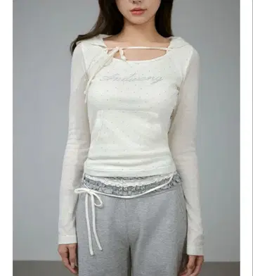 글램 프릴 비쥬 세트 업 ANDWANG 화이트