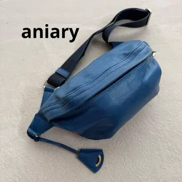 aniary 아니아리 파랑 블루 가죽 바디백 웨스트 파우치