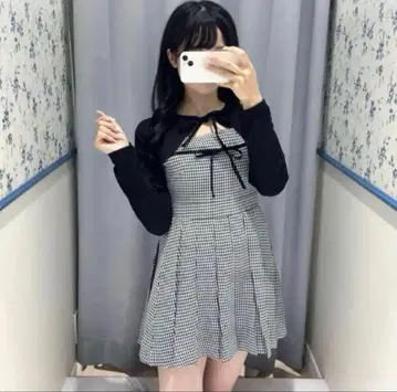 evelyn 플리츠 세트 원피스 하운드투스 체크