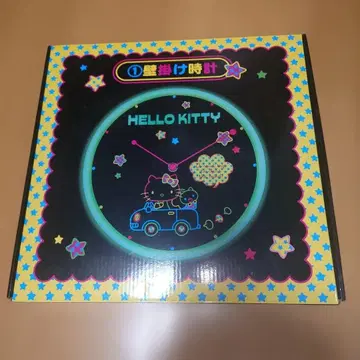 키티 네온 컬러 벽걸이 시계 산리오 뽑기