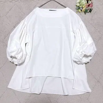 마담 히로코 볼륨 슬리브 블라우스 화이트 9호