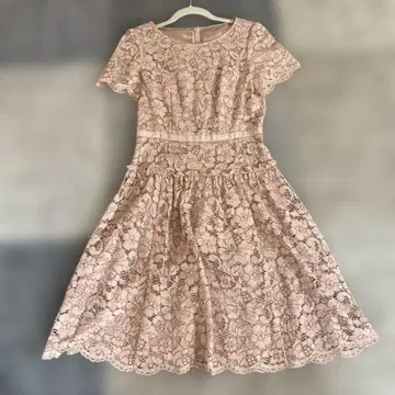 아나이 핑크 레이스 반팔 무릎 기장 원피스 아야세 하루카 착용