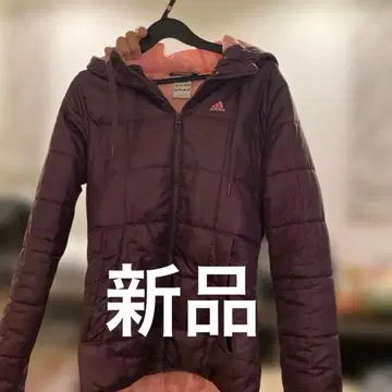 adidas 아디다스 패딩 자켓 후드 부착 퍼플 핑크