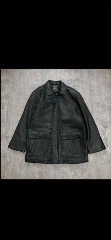 90s 가죽 카 코트 램 가죽 천연 가죽 블랙 M 사이즈