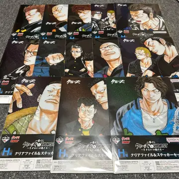 크로우즈&WORST 제일복권 H상 클리어 파일&스티커 세트 13개