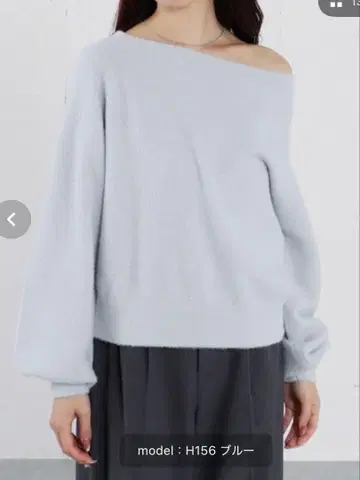 archives 라메 마쉬멜로우 오프숄더 니트 풀오버 블루