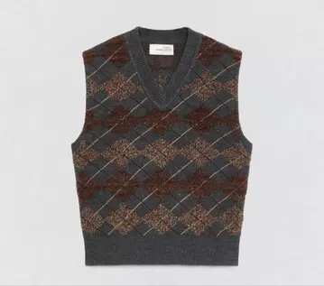 [ soshiotsuki x zara ] 텍스처 다이아몬드 니트 베스트