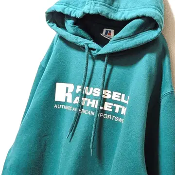 러셀 애슬레틱 로고 후드 맨투맨 그린 L 구제 의류