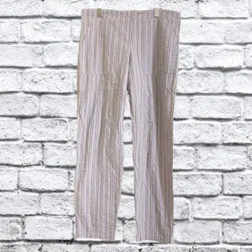 A72 코모노리프로덕츠 캐주얼 팬츠 하의 스트라이프 마 혼방 일본제