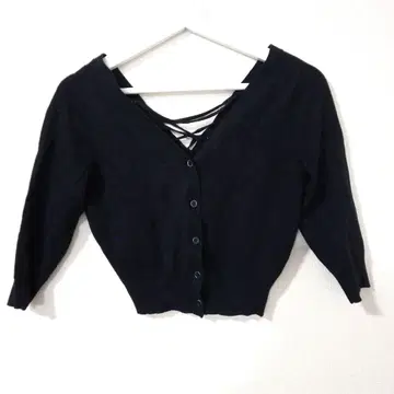 [비라디언스] 숏 기장 7부 기장 가디건 네이비 레이온 프리 사이즈