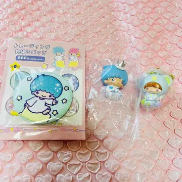 산리오 키키 자수 캔뱃지 가챠 별하늘 엔젤 키링 3종 세트