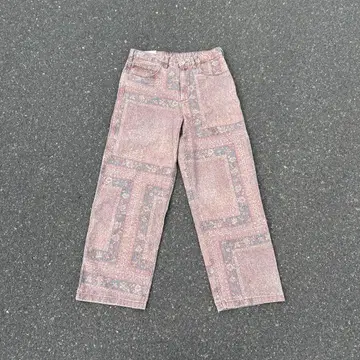 zara 배기 핏 데님 페이즐리 무늬