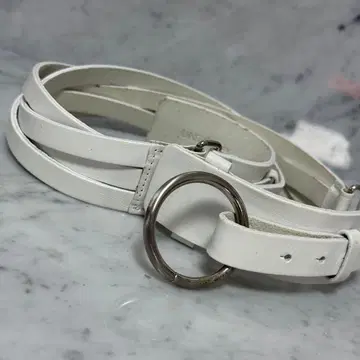 Leather 천연 가죽 벨트 화이트 흰색 메쉬 벨트 링 art