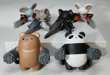 가챠 [기동 동물 1~고양이, 쥐, 팬더, 곰] 전 6종 세트