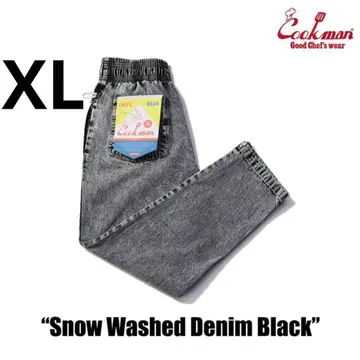 Cookman 셰프 팬츠 Washed Denim Black 데님