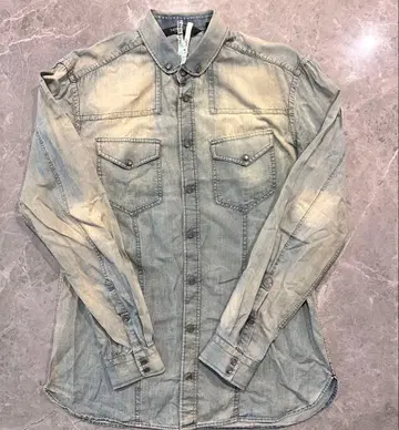 닐바렛 남성용 데님 데님 셔츠 데미지 데님