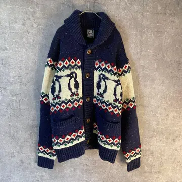 Chums 코위찬 니트 펭귄 패턴 니트 스웨터 L 사이즈