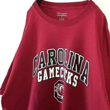 챔피온 캐롤라이나 게임콕스 T셔츠 L 레드 빨간색 구제 의류