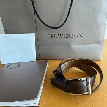 J.M. WESTON 브라운 가죽 벨트