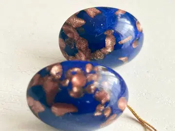 미사용 이탈리아제 MURANO 베네치안 유리 BLUE vintage 귀찌