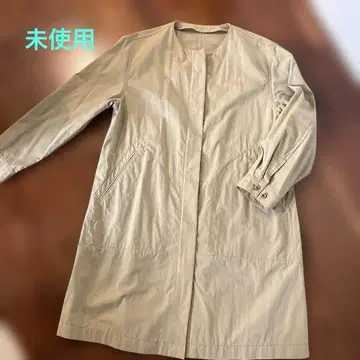 휴먼 우먼 노카라 코트 사이드 포켓 포함