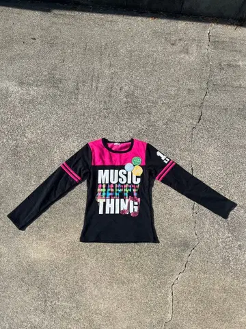 헤이세이 갸루 히메갸루 Y2K 00s 맨투맨 음표 핑크