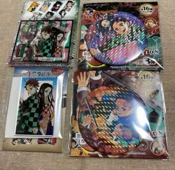 세트 판매 귀멸의 칼날 탄지로 네즈코 원작 캔뱃지 아크링 키링 외