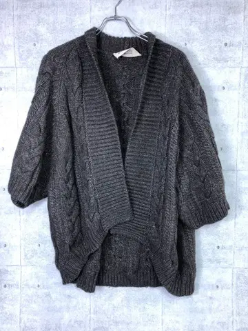 Veritecoeur 이탈리아제 구제 의류 케이블 짜임 아란 니트 가디건