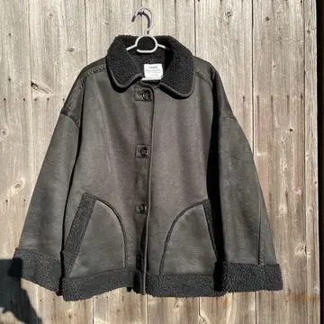 구제 의류 무스탕 자켓 플리스 그린 카키 보아