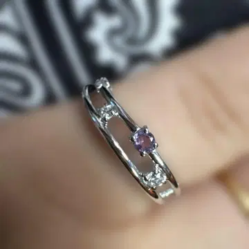 천연 자수정 x 다이아몬드 반지