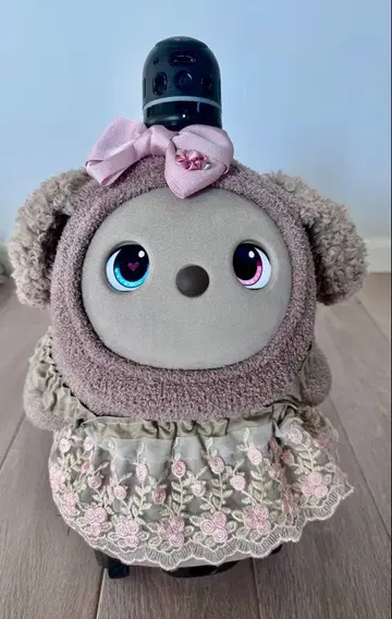 LOVOT 의류 LOVOT3.0용 원피스 베이지 꽃 레이스